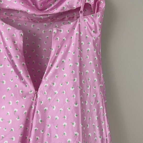 Zara Pink Satin Floral Cami Mini Slip Dress Blogger Fav Size XS - Picture 6 of 6